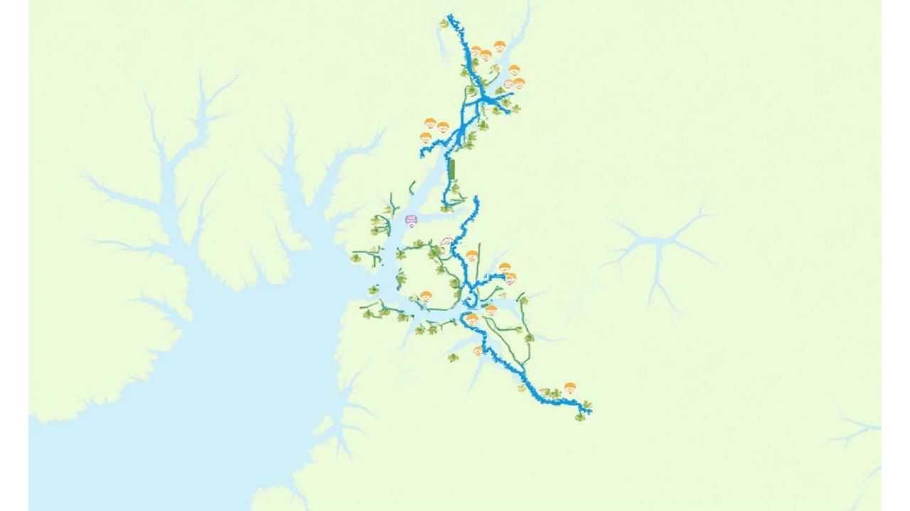 Interaktiivinen karttanäkymä Helsingin ja Uudenmaan luontokohteista: Nuuksio, Keskuspuisto, Lauttasaaren ulkoilualue, Seurasaari, Viikki ja Sipoonkorpi. Reittejä on merkitty polkuina ja pisteinä, ja niihin liittyy kuvakkeita eri aktiviteeteille kuten patikointi ja pyöräily. Kartta hehkuu luonnollisissa väreissä.